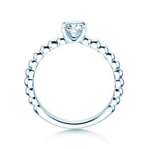 Anillo de compromiso Classic Beads en 9K oro blanco con diamante 0,50ct G/SI