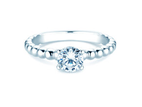 Anillo de compromiso Classic Beads en 14K oro blanco con diamante 0,75ct G/SI