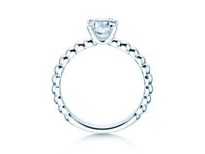 Anillo de compromiso Classic Beads en 14K oro blanco con diamante 0,75ct G/SI