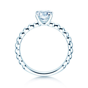 Anillo de compromiso Classic Beads en 14K oro blanco con diamante 0,75ct G/SI