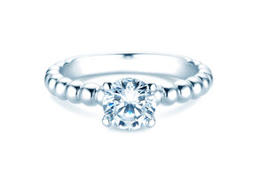 Anillo de compromiso Classic Beads en 18K oro blanco con diamante 2,00ct H/SI