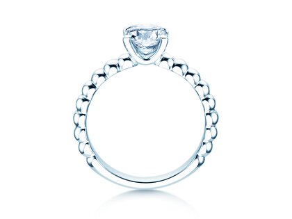 Anillo de compromiso Classic Beads en 18K oro blanco con diamante 2,00ct H/SI