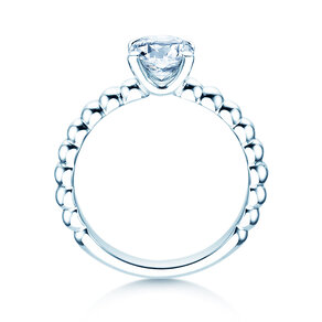 Anillo de compromiso Classic Beads en 18K oro blanco con diamante 2,00ct H/SI