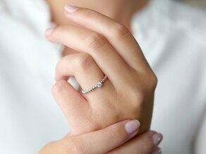 Anillo de compromiso Classic Beads en plata 925/- con diamante 0,10ct H/SI