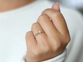 Anillo de compromiso Classic Beads en plata 925/- con diamante 0,10ct H/SI
