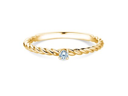 Anillo de compromiso Classic Loop en 9K oro amarillo con diamante 0,05ct G/SI