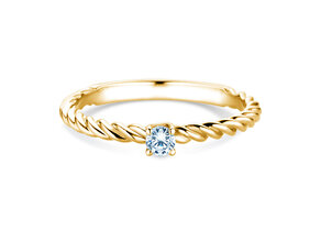 Anillo de compromiso Classic Loop en 9K oro amarillo con diamante 0,10ct H/SI