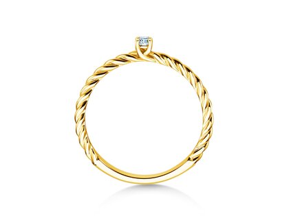 Anillo de compromiso Classic Loop en 9K oro amarillo con diamante 0,05ct G/SI