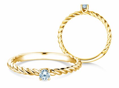 Anillo de compromiso Classic Loop en 9K oro amarillo con diamante 0,10ct G/SI