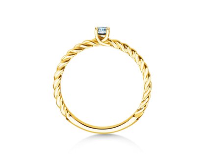 Anillo de compromiso Classic Loop en 9K oro amarillo con diamante 0,10ct H/SI
