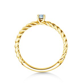 Anillo de compromiso Classic Loop en 9K oro amarillo con diamante 0,10ct H/SI