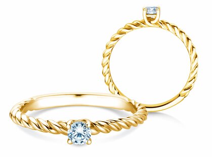Anillo de compromiso Classic Loop en 18K oro amarillo con diamante 0,15ct G/SI