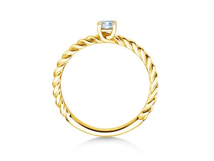 Anillo de compromiso Classic Loop en 9K oro amarillo con diamante 0,15ct H/SI