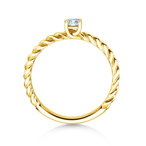 Anillo de compromiso Classic Loop en 9K oro amarillo con diamante 0,15ct H/SI