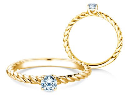 Anillo de compromiso Classic Loop en 14K oro amarillo con diamante 0,25ct G/SI