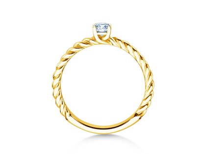 Anillo de compromiso Classic Loop en 14K oro amarillo con diamante 0,25ct G/SI