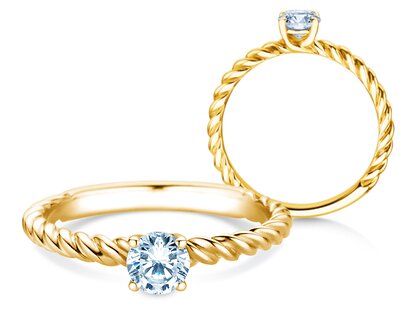 Anillo de compromiso Classic Loop en 9K oro amarillo con diamante 0,30ct H/SI