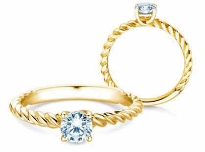 Anillo de compromiso Classic Loop en 14K oro amarillo con diamante 0,50ct H/SI