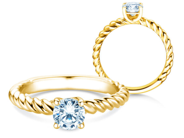 Anillo de compromiso Classic Loop en 14K oro amarillo con diamante 0,75ct G/SI