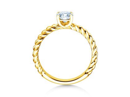 Anillo de compromiso Classic Loop en 14K oro amarillo con diamante 0,75ct G/SI