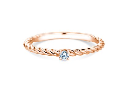 Anillo de compromiso Classic Loop en 9K oro rosa con diamante 0,05ct G/SI