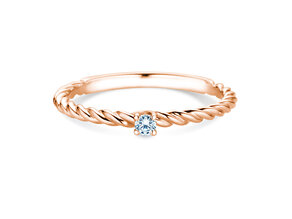 Anillo de compromiso Classic Loop en 9K oro rosa con diamante 0,05ct G/SI