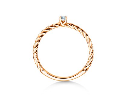 Anillo de compromiso Classic Loop en 9K oro rosa con diamante 0,05ct G/SI