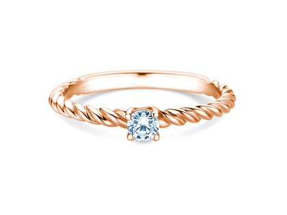 Anillo de compromiso Classic Loop en 9K oro rosa con diamante 0,15ct G/SI