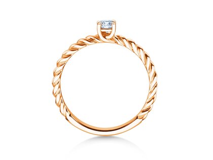 Anillo de compromiso Classic Loop en 9K oro rosa con diamante 0,15ct G/SI