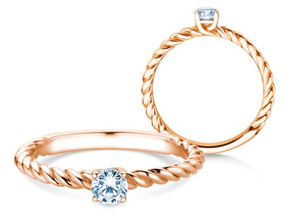 Anillo de compromiso Classic Loop en 9K oro rosa con diamante 0,25ct H/SI
