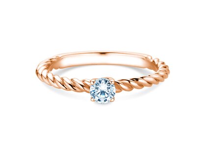 Anillo de compromiso Classic Loop en 9K oro rosa con diamante 0,25ct H/SI