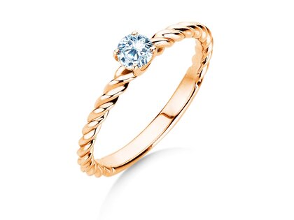 Anillo de compromiso Classic Loop en 9K oro rosa con diamante 0,25ct H/SI
