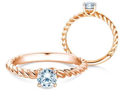 Anillo de compromiso Classic Loop en 9K oro rosa con diamante 0,50ct H/SI