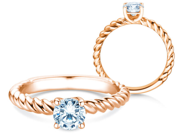Anillo de compromiso Classic Loop en 9K oro rosa con diamante 1,00ct H/SI