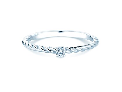 Anillo de compromiso Classic Loop en plata 925/- con diamante 0,05ct H/SI
