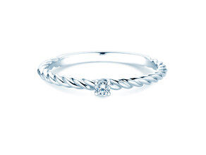 Anillo de compromiso Classic Loop en plata 925/- con diamante 0,05ct H/SI
