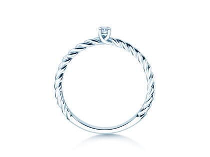 Anillo de compromiso Classic Loop en plata 925/- con diamante 0,05ct H/SI