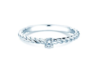 Anillo de compromiso Classic Loop en 9K oro blanco con diamante 0,10ct H/SI