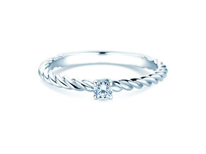 Anillo de compromiso Classic Loop en 9K oro blanco con diamante 0,10ct H/SI