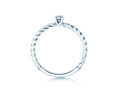 Anillo de compromiso Classic Loop en 9K oro blanco con diamante 0,10ct H/SI