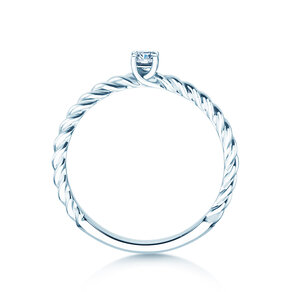 Anillo de compromiso Classic Loop en 9K oro blanco con diamante 0,10ct H/SI