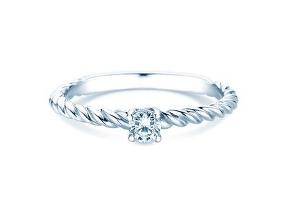 Anillo de compromiso Classic Loop en 18K oro blanco con diamante 0,15ct H/SI