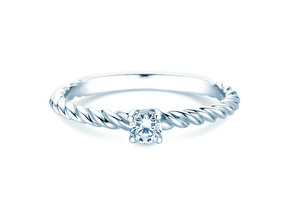 Anillo de compromiso Classic Loop en 18K oro blanco con diamante 0,15ct H/SI