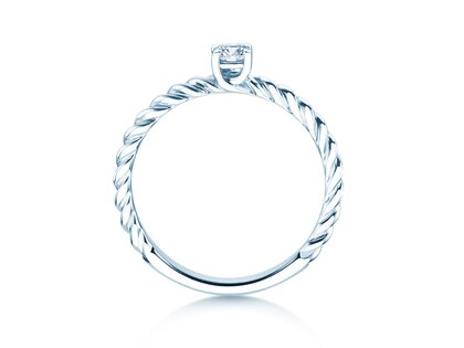Anillo de compromiso Classic Loop en 18K oro blanco con diamante 0,15ct H/SI