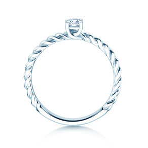 Anillo de compromiso Classic Loop en 18K oro blanco con diamante 0,15ct H/SI