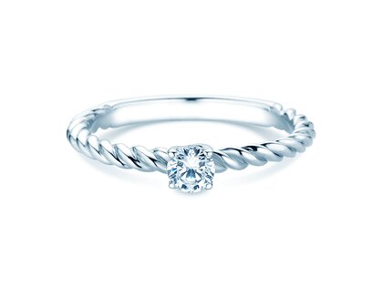 Anillo de compromiso Classic Loop en 9K oro blanco con diamante 0,20ct H/SI