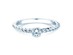 Anillo de compromiso Classic Loop en 9K oro blanco con diamante 0,20ct H/SI
