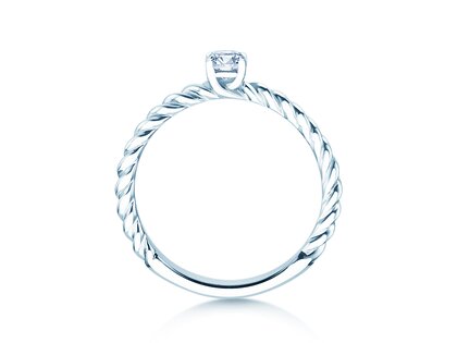 Anillo de compromiso Classic Loop en 9K oro blanco con diamante 0,20ct H/SI