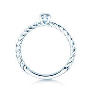 Anillo de compromiso Classic Loop en 9K oro blanco con diamante 0,20ct H/SI