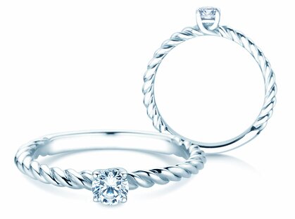 Anillo de compromiso Classic Loop en 14K oro blanco con diamante 0,25ct G/SI